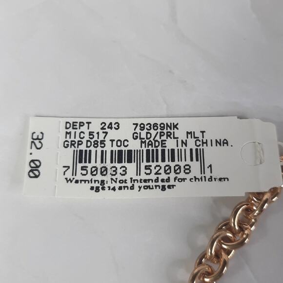 Dillard's Gold & Pearl Beaded Bib Necklace - Picture 6 of 7